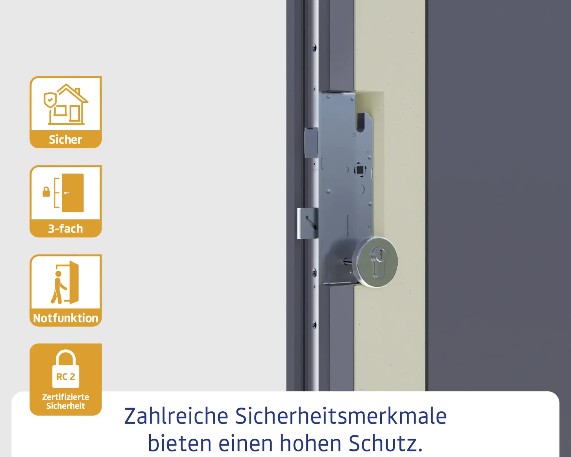 EcoStar Haustür ISOPRO Secur IPS 015 RC2 anthrazitgrau 110 x 210 cm