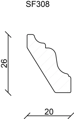 FN Neuhofer Deckenabschlussleiste SF308 240 cm 26 x 20 mm Fichte/Kiefer