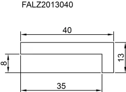 FN Neuhofer Falzleiste 95 cm 40 x 13 mm Buche