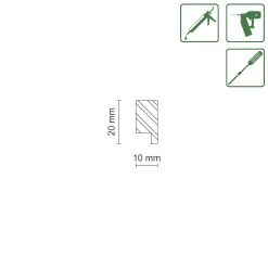 FN Neuhofer Falzleiste 95 cm 20 x 10 mm Buche