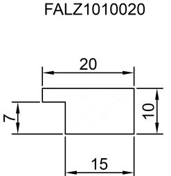 FN Neuhofer Falzleiste 95 cm 20 x 10 mm Buche