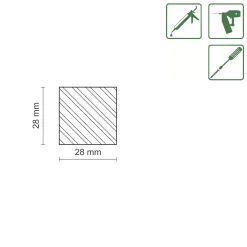 FN Neuhofer Flachleiste 100 cm 28 x 28 mm Fichte/Kiefer