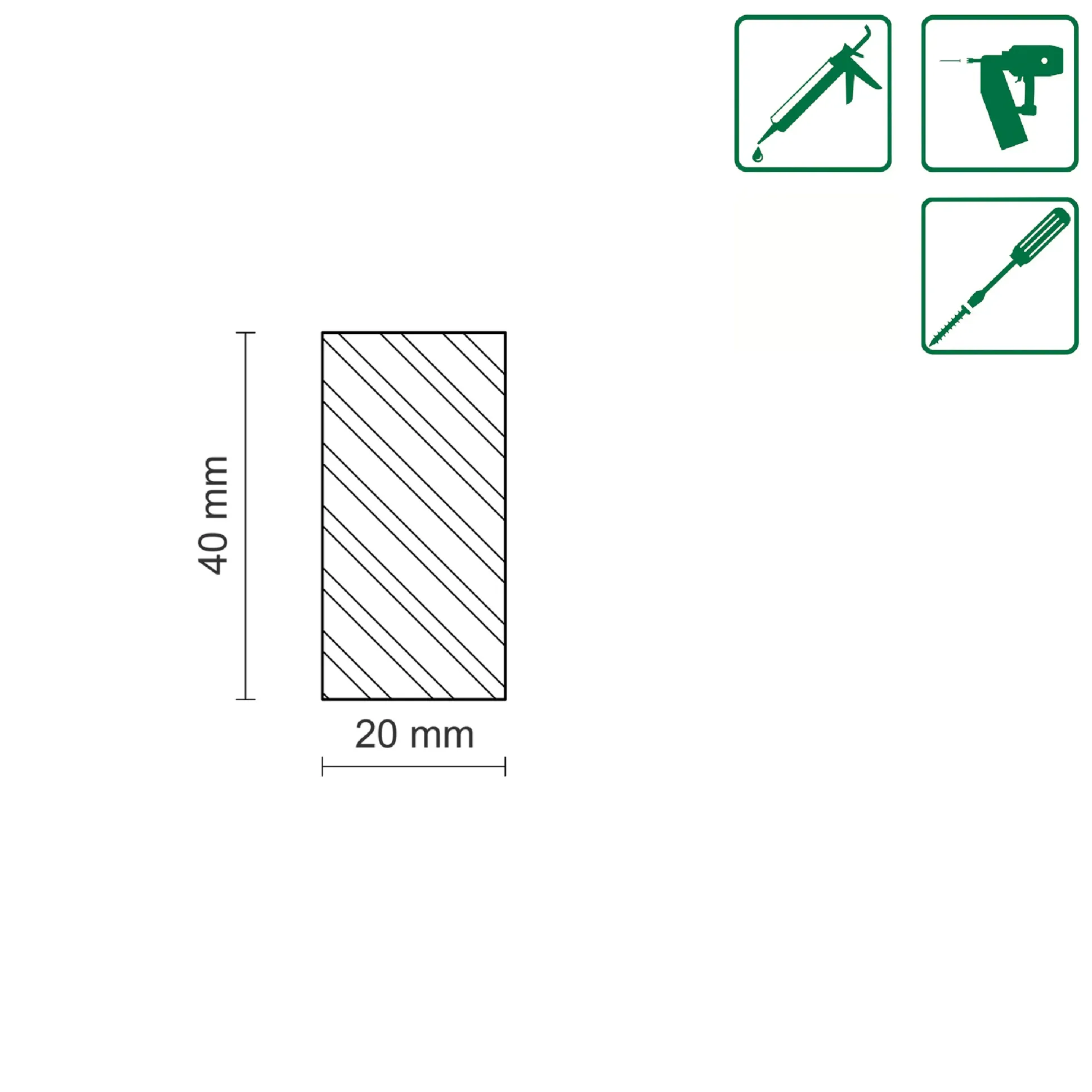 FN Neuhofer Flachleiste 95 cm 40 x 20 mm Buche