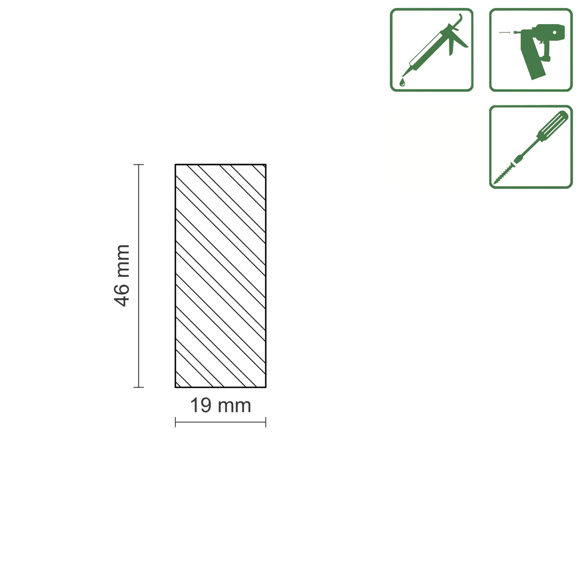 FN Neuhofer Flachleiste 100 cm 46 x 19 mm Fichte/Kiefer