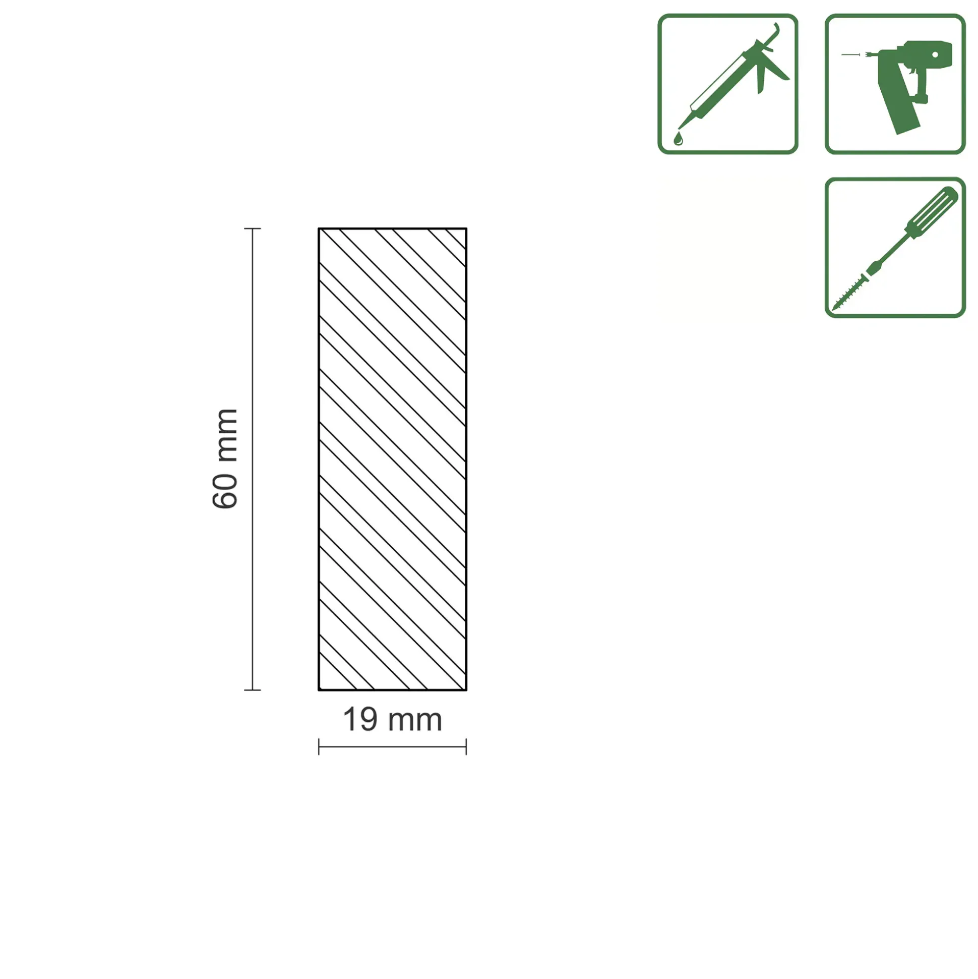 FN Neuhofer Flachleiste 240 cm 60 x 19 mm Fichte/Kiefer