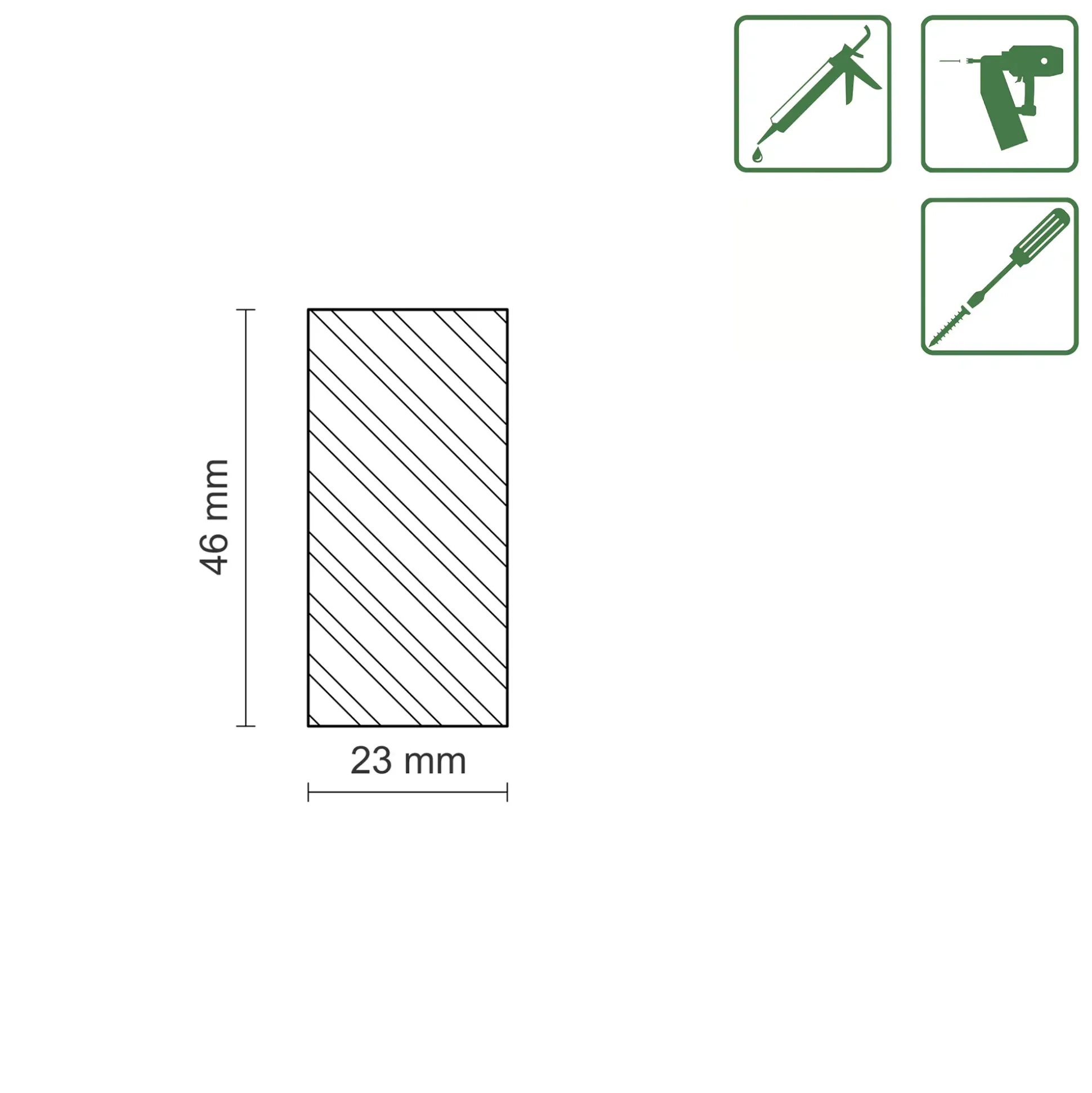 FN Neuhofer Flachleiste 100 cm 46 x 23 mm Fichte/Kiefer
