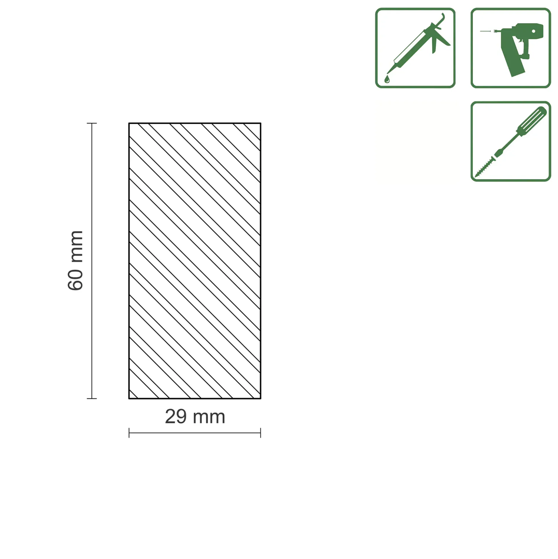 FN Neuhofer Flachleiste 100 cm 60 x 29 mm Fichte/Kiefer