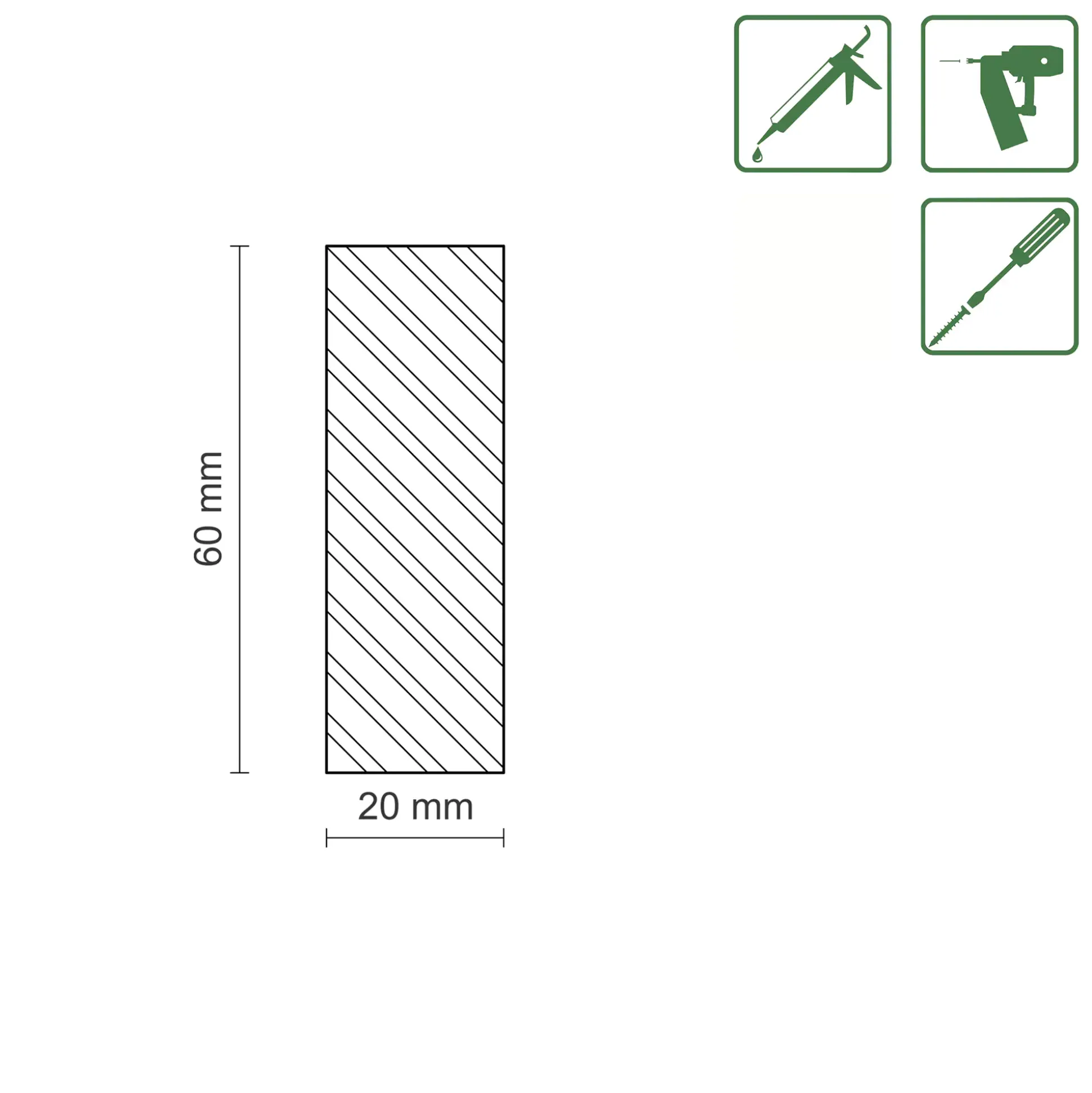 FN Neuhofer Flachleiste 200 cm 60 x 20 mm Fichte/Kiefer