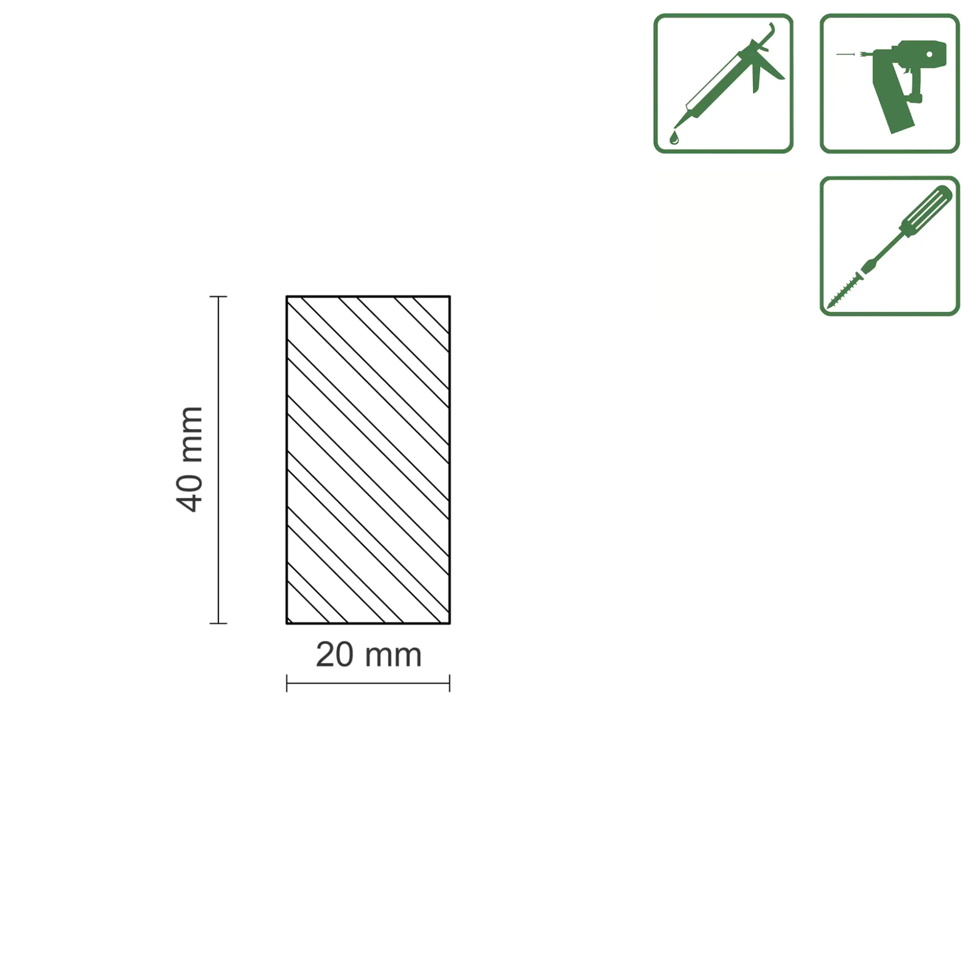FN Neuhofer Flachleiste 210 cm 40 x 20 mm Buche