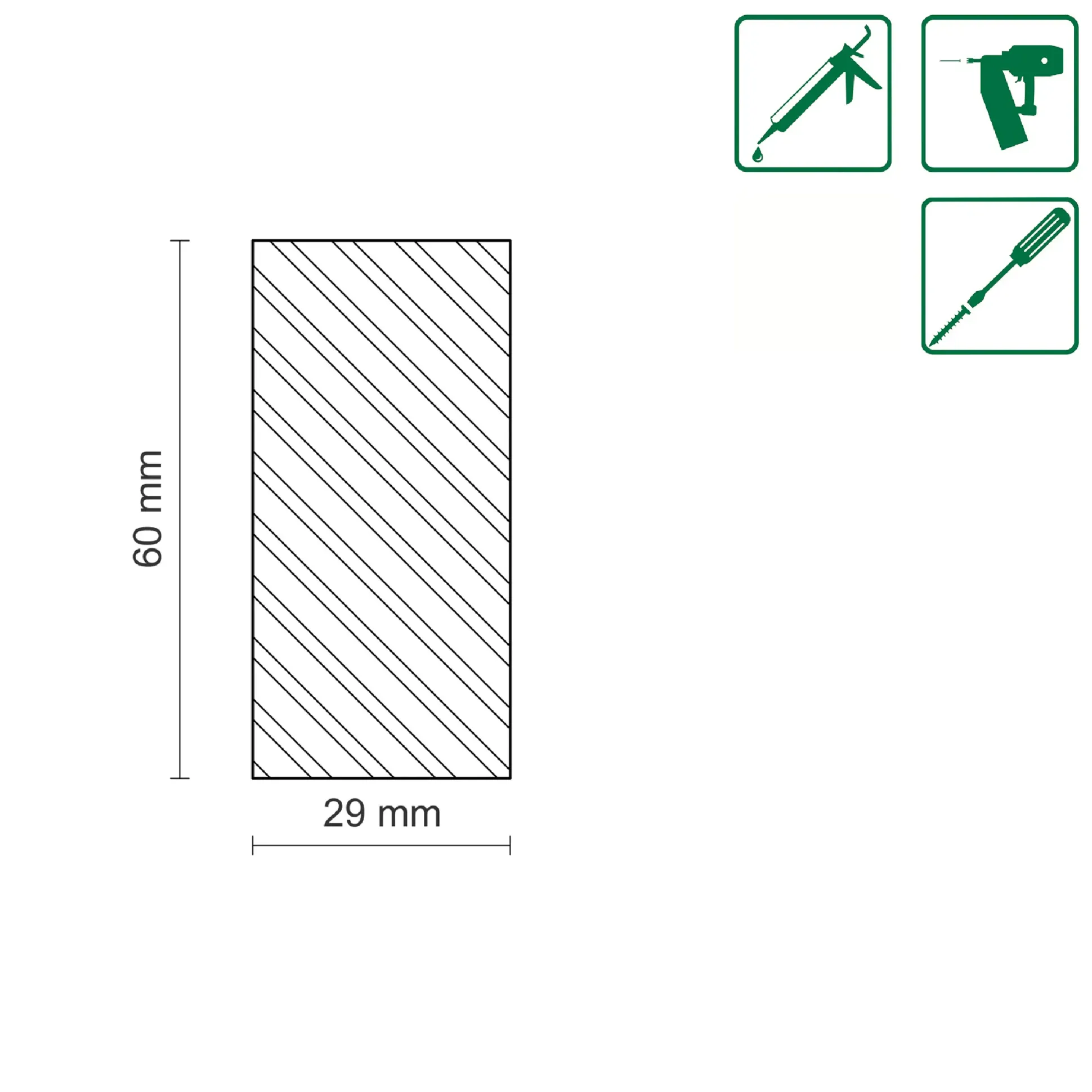 FN Neuhofer Flachleiste 95 cm 60 x 29 mm Buche
