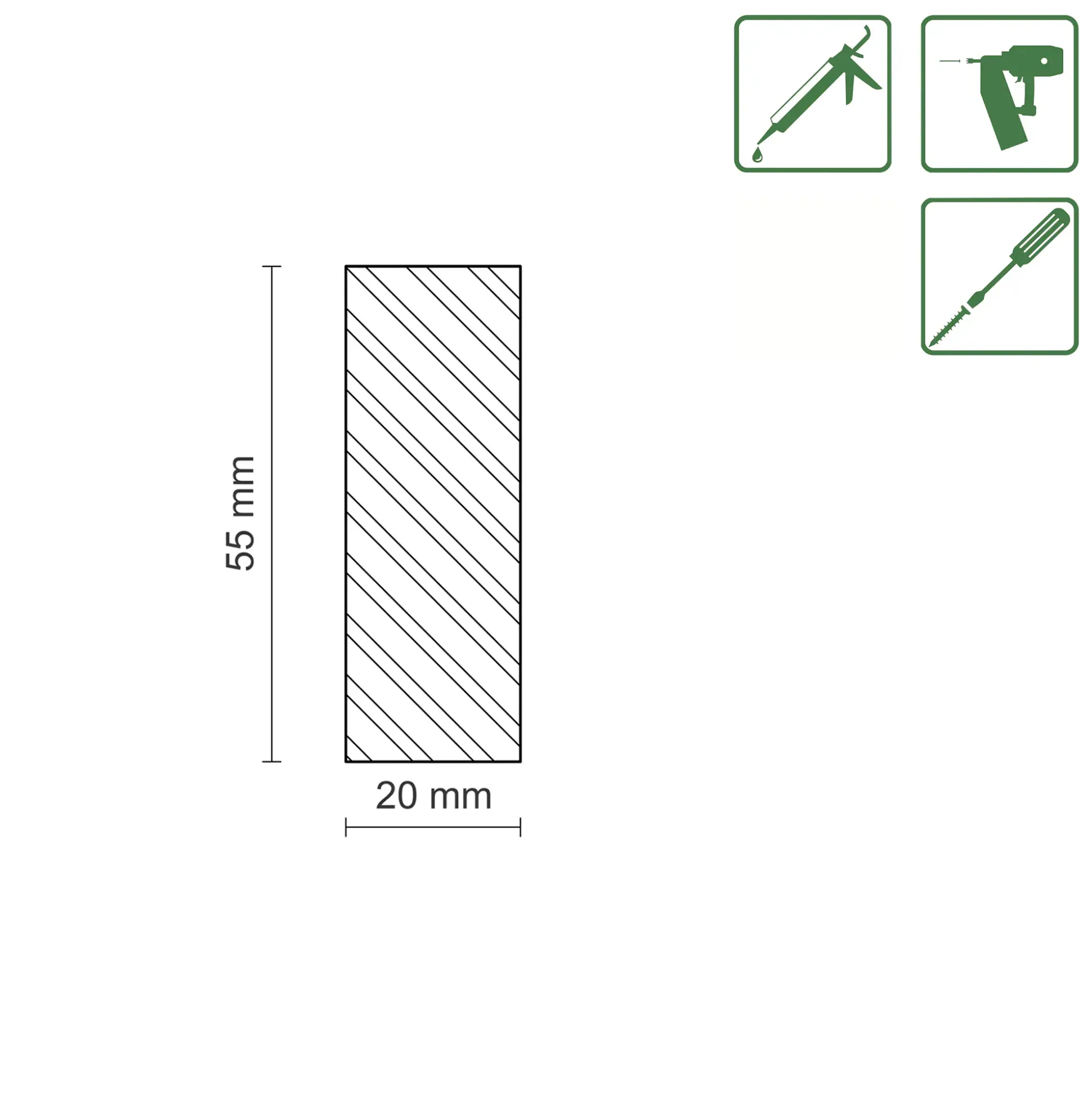 FN Neuhofer Flachleiste 210 cm 55 x 20 mm Buche