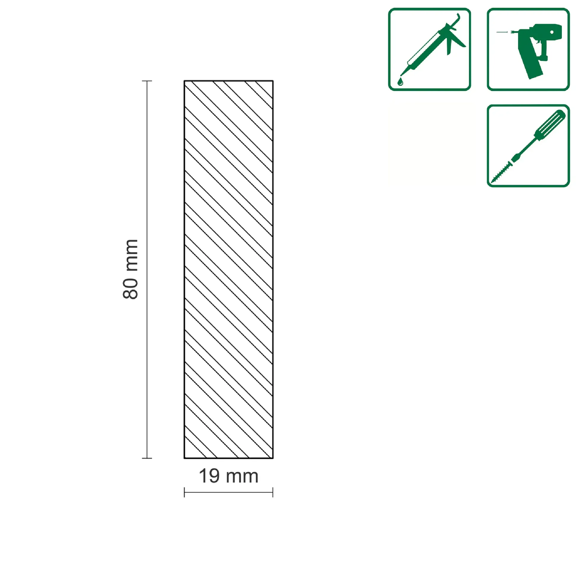 FN Neuhofer Flachleiste 100 cm 80 x 19 mm Fichte/Kiefer