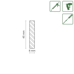 FN Neuhofer Flachleiste 95 cm 45 x 8 mm Buche