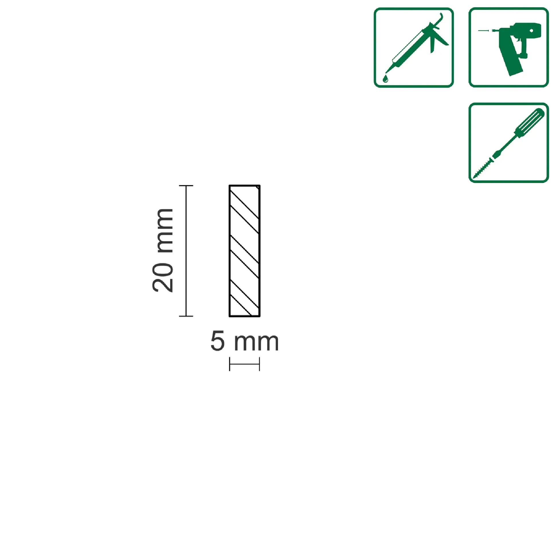 FN Neuhofer Flachleiste 95 cm 20 x 5 mm Buche