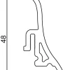 FN Neuhofer Fußleiste 250 cm 48 x 21 mm Nußbaum