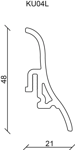 FN Neuhofer Fußleiste 250 cm 48 x 21 mm Nußbaum