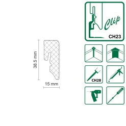 FN Neuhofer Fußleiste 240 cm 38,5 x 15 mm Eiche ambiance foliert