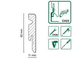 FN Neuhofer Fußleiste 220 cm 60 x 11 mm weiß