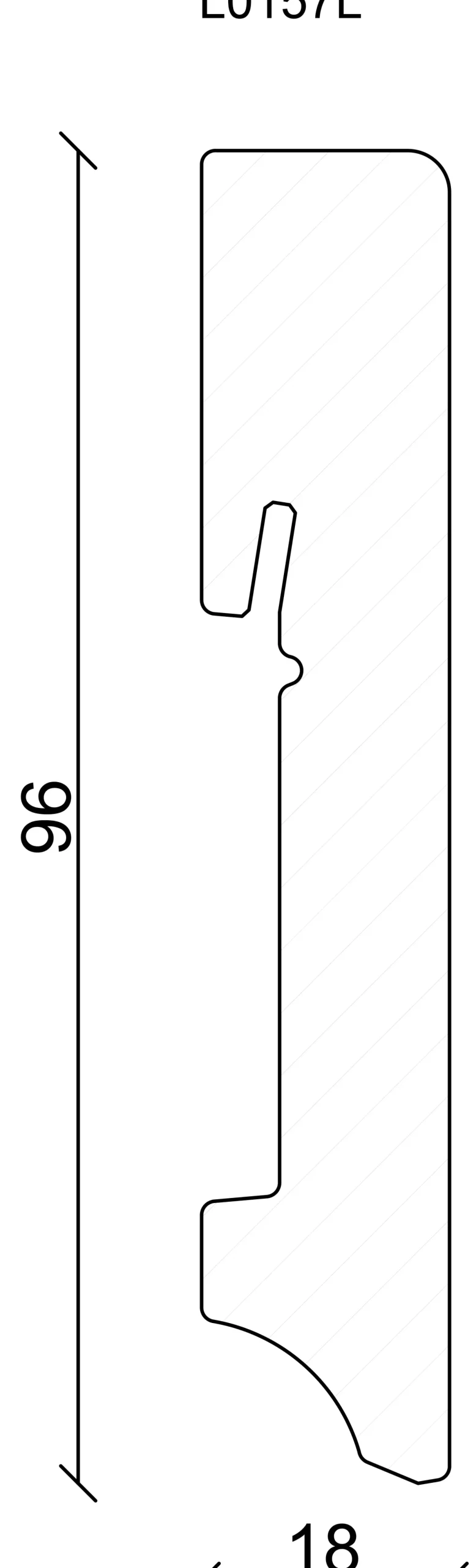 FN Neuhofer Fußleiste eckig 240 cm 96 x 18 mm Fichte/Kiefer weiß