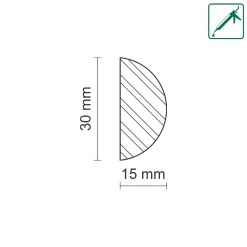 FN Neuhofer Halbrundstab 95 cm 30 x 15 mm