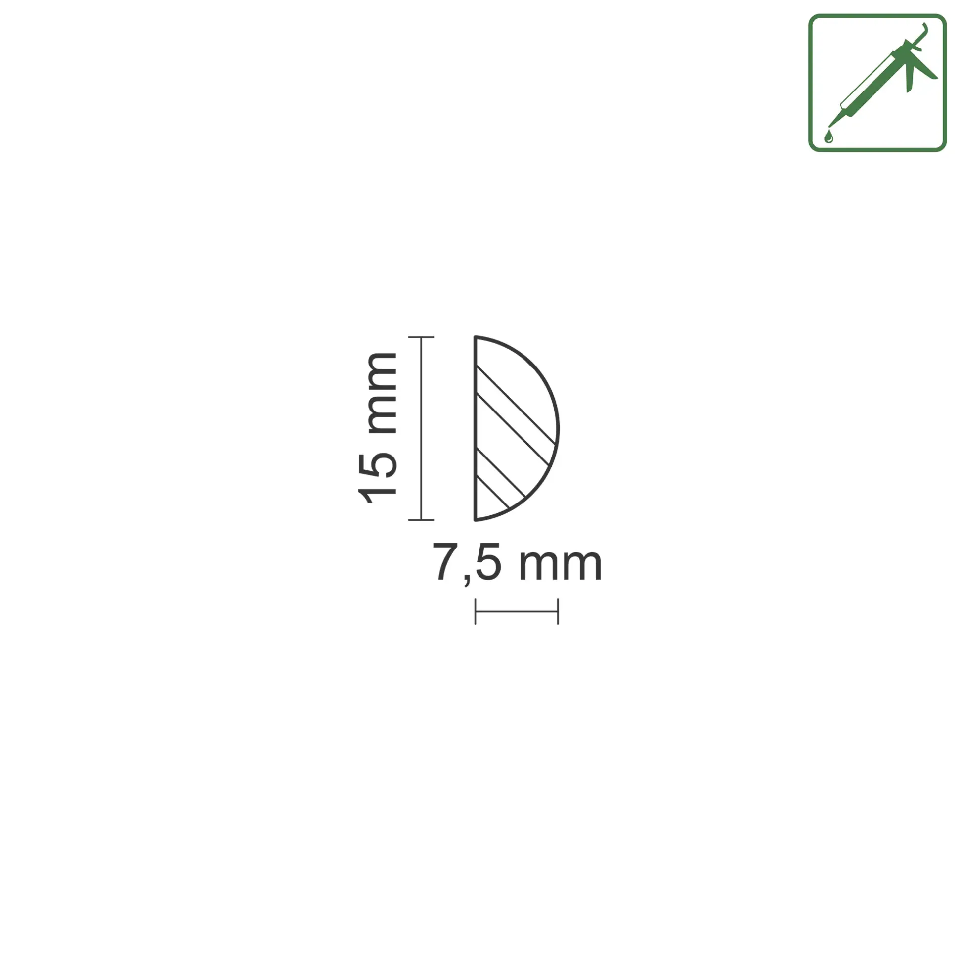 FN Neuhofer Halbrundstab 100 cm 15 x 8 mm