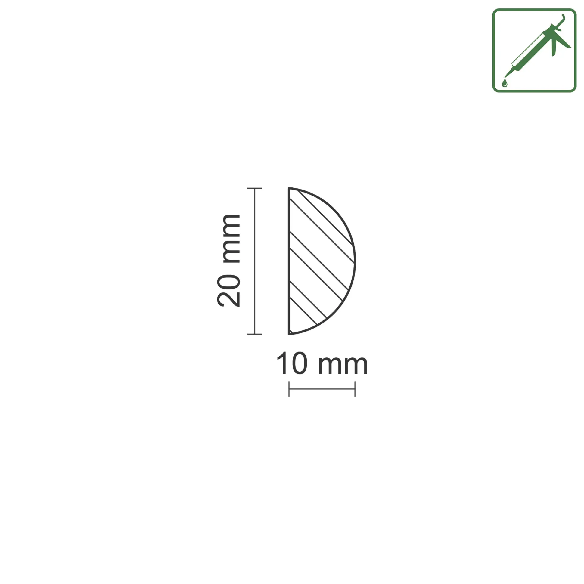 FN Neuhofer Halbrundstab 95 cm 20 x 10 mm Buche