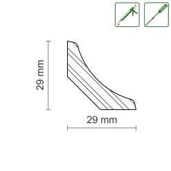 FN Neuhofer Hohlkehlleiste 240 cm 29 x 29 mm