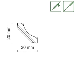 FN Neuhofer Hohlkehlleiste 240 cm 20 x 20 mm Fichte/Kiefer