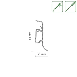 FN Neuhofer Klemmsockelleiste 250 cm 50 x 22,5 mm Buche