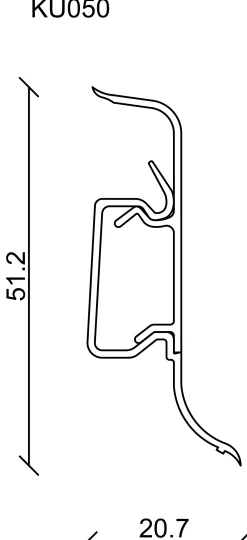 FN Neuhofer Klemmsockelleiste 250 cm 50 x 22,5 mm Buche