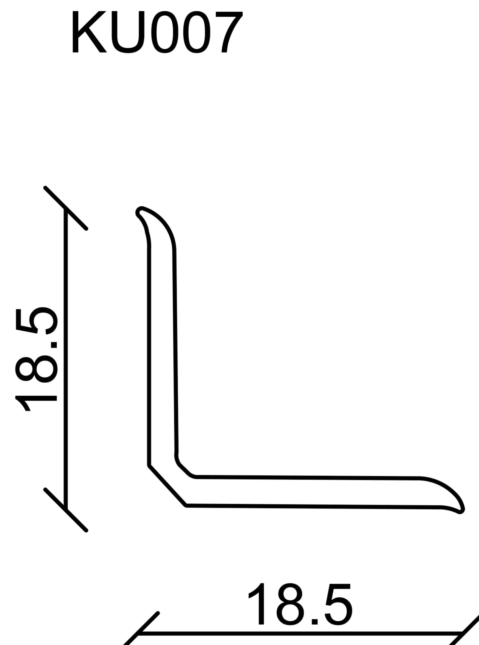 FN Neuhofer Knickwinkelleiste 500 cm 18,5 x 18,5 mm weiß