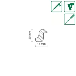 FN Neuhofer Profilleiste SF289 2400 x 18 x 20 mm Fichte/Kiefer