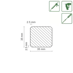 FN Neuhofer Rahmen Wood Pro 240 cm 35 x 35 mm Fichte
