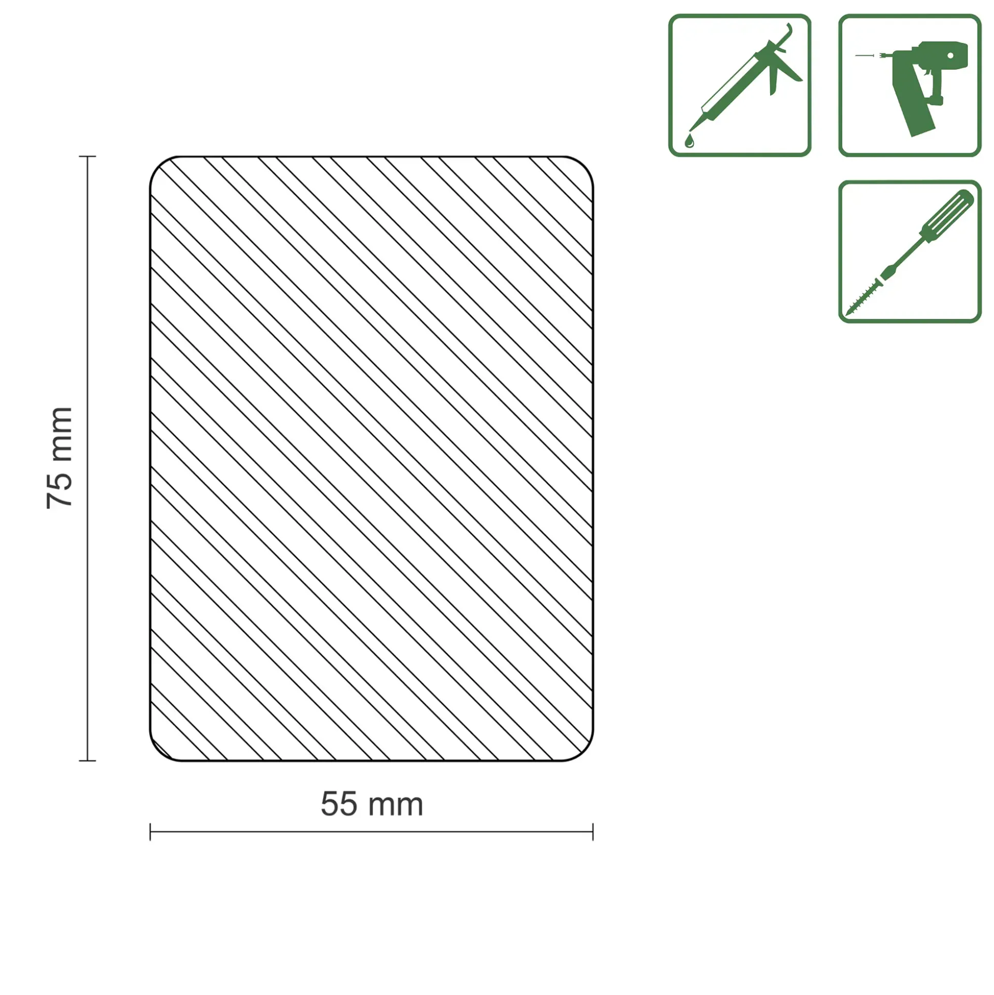 FN Neuhofer Rahmenholz gerundet 100 cm 75 x 55 mm Fichte