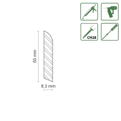 FN Neuhofer Sockelleiste S0001 240 cm 50 x 8 mm Fichte/Kiefer