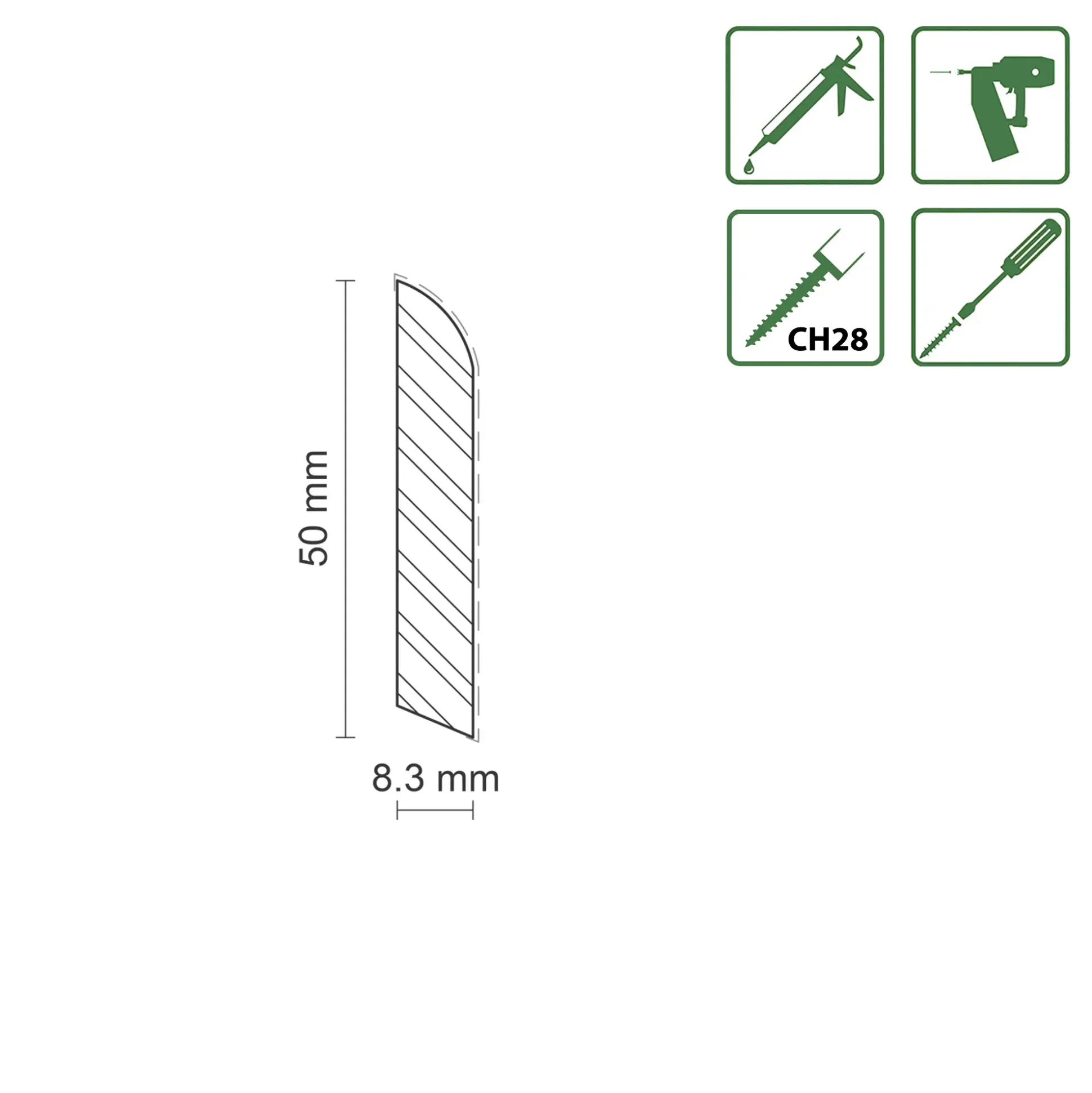 FN Neuhofer Sockelleiste S0001 240 cm 50 x 8 mm Fichte/Kiefer