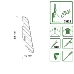 FN Neuhofer Sockelleiste gerundet 250 cm 58 x 19 mm Fichte oder Kiefer