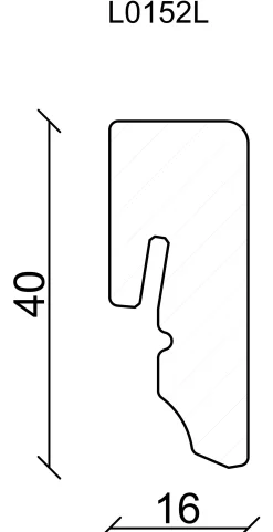 FN Neuhofer Sockelleiste eckig RAL9010 240 cm 40 x 16 mm Fichte/Kiefer