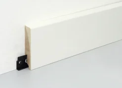 FN Neuhofer Sockelleiste eckig RAL9010 240 cm 80 x 18 mm Fichte/Kiefer weiß