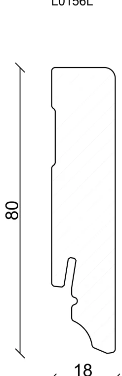 FN Neuhofer Sockelleiste eckig RAL9010 240 cm 80 x 18 mm Fichte/Kiefer weiß