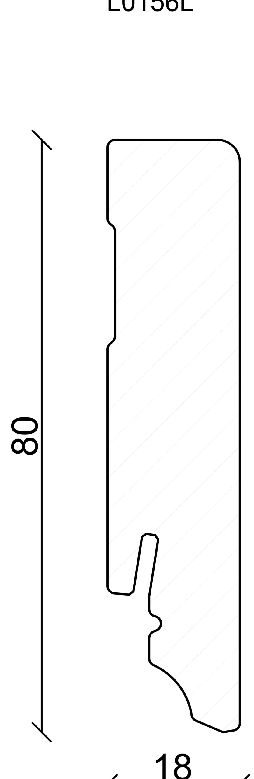 FN Neuhofer Sockelleiste eckig RAL9010 240 cm 80 x 18 mm Fichte/Kiefer weiß
