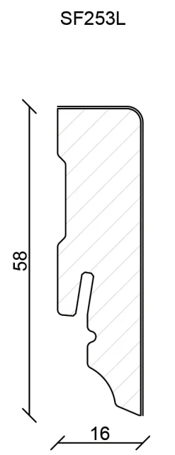 FN Neuhofer Sockelleiste Eckig 250 cm 58 x 16 mm Fichte oder Kiefer