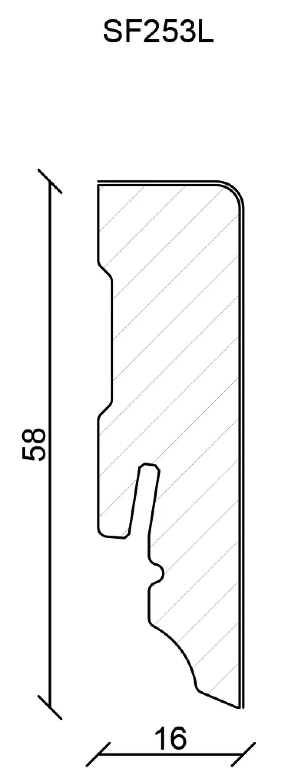 FN Neuhofer Sockelleiste Eckig 250 cm 58 x 16 mm Fichte oder Kiefer