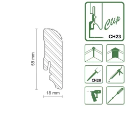 FN Neuhofer Sockelleiste gerundet 240 cm 58 x 18 mm Fichte oder Kiefer