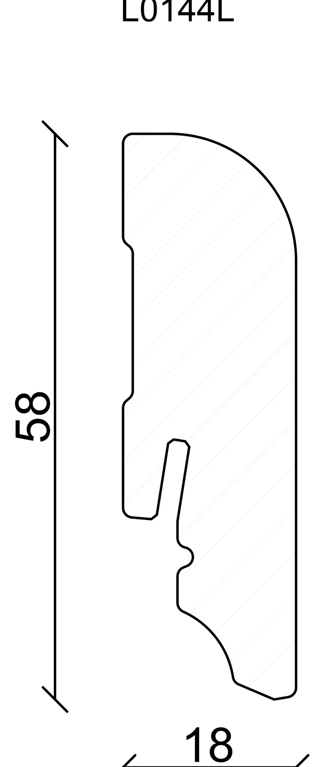 FN Neuhofer Sockelleiste gerundet 240 cm 58 x 18 mm Fichte oder Kiefer