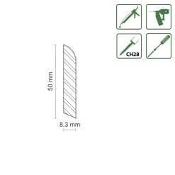 FN Neuhofer Sockelleiste 240 cm 50 x 8 mm Buche
