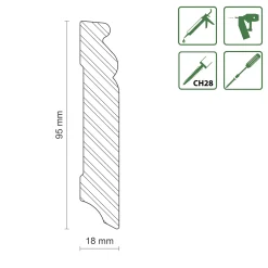FN Neuhofer Sockelleiste SF272/S0950 240 cm 95 x 18 mm Fichte/Kiefer