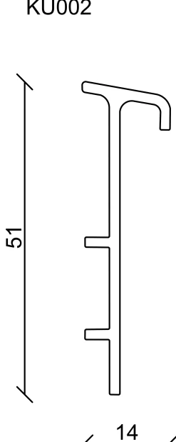 FN Neuhofer Teppicheinschubleiste 250 cm 51 x 14 mm blau