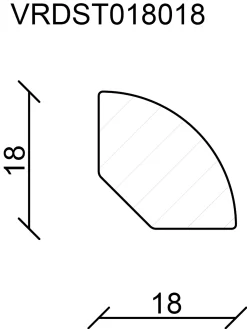 FN Neuhofer Viertelrundstab 240 cm,18 x 18 mm