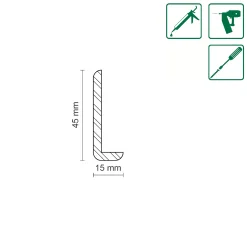 FN Neuhofer Winkelleiste 100 cm 45 x 15 mm Fichte oder Kiefer